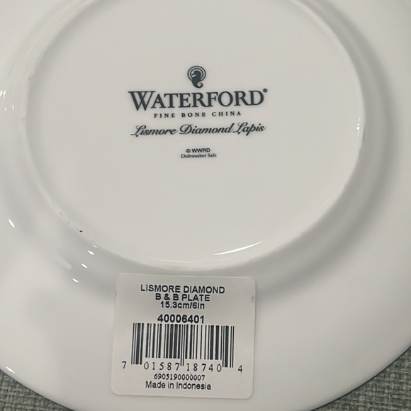 Waterford Lismore Diamond Lapis bread and butter plates, Set of 4 - Picture 4 of 5